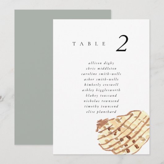 Watercolor Seashell Beach 5x7" Wedding Seat Chart (Vorne/Hinten)