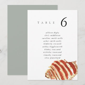 Watercolor Seashell Beach 5x7" Wedding Seat Chart