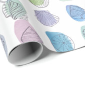 Watercolor Seashell Wrapping Paper Geschenkpapier (Rolleneckpunkt)