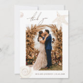 Watercolor Seashells Beach Destination Wedding Dankeskarte (Vorderseite)