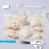 Watercolor Seashells Beach Scene Seidenpapier (Handwerk)