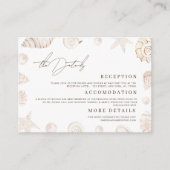 Watercolor Seashells Nautical Wedding Details Begleitkarte (Vorderseite)