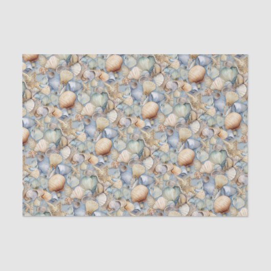Watercolor Seashells Seidenpapier (Vorderseite)