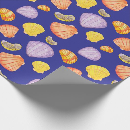 Watercolor Seashells Wrapping Paper Geschenkpapier (Ecke)