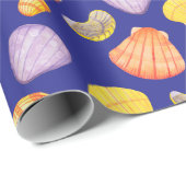 Watercolor Seashells Wrapping Paper Geschenkpapier (Rolleneckpunkt)