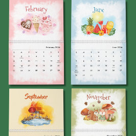 Watercolor seasons Calendar Kalender