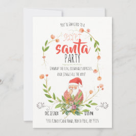Watercolor Secret Santa Kranz Weihnachten  Einladung
