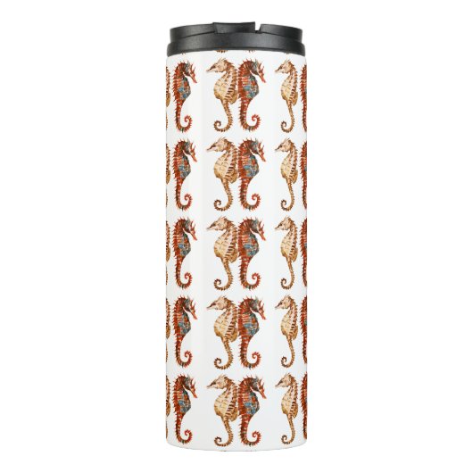 Watercolor-Seepferd-Muster Thermosbecher (Rückseite)