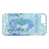 Watercolor-Seepferd-Ozean-Strand-modernes Case-Mate iPhone Hülle (Rückseite (Horizontal))