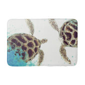 Watercolor-Seeschildkröte-Liebe-Designer Badematte (Vorderseite)