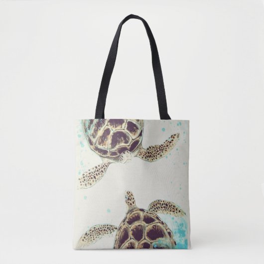 Watercolor-Seeschildkröte-Liebe-Designer Tasche (Vorderseite)