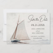 Watercolor-Segelschiff Save-the-Date-Karte Save The Date (Vorderseite)