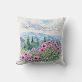 Watercolor Serenity & Mountain Blooms Wurfkissen Kissen