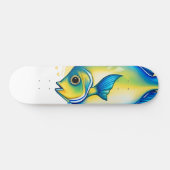 Watercolor Series: Angelfish Skateboard (Horizontal)