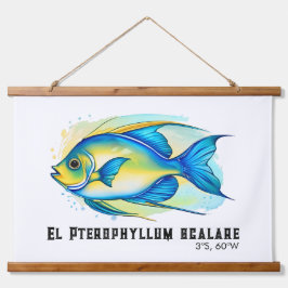 Watercolor Series: Angelfish Wandteppich Mit Holzrahmen