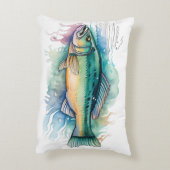 Watercolor Series: Bass Dekokissen (Rückseite(Vertikal))