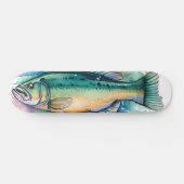 Watercolor Series: Bass Skateboard (Horizontal)