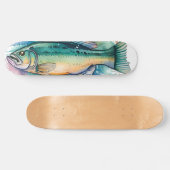 Watercolor Series: Bass Skateboard (Horizontal)