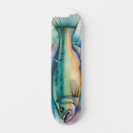 Watercolor Series: Bass Skateboard