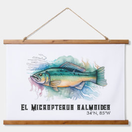 Watercolor Series: Bass Wandteppich Mit Holzrahmen