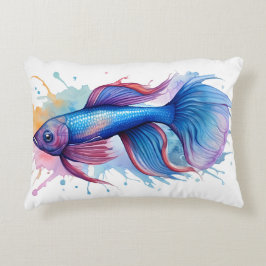 Watercolor Series: Betta Fish Dekokissen