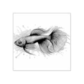 Watercolor Series: Betta Fish Gummistempel (Prägung)