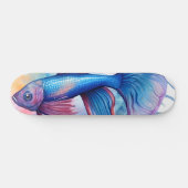 Watercolor Series: Betta Fish Skateboard (Horizontal)