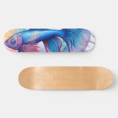 Watercolor Series: Betta Fish Skateboard (Horizontal)