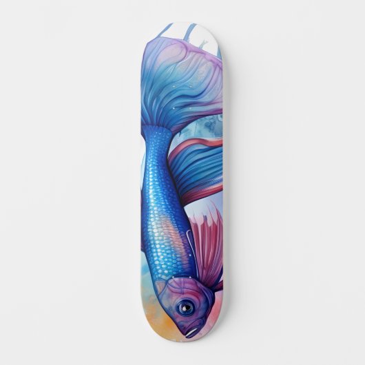 Watercolor Series: Betta Fish Skateboard (Vorderseite)