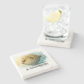 Watercolor Series: Blowfish Steinuntersetzer (Seitenansicht)