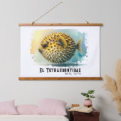Watercolor Series: Blowfish Wandteppich Mit Holzrahmen (Schlafzimmer)