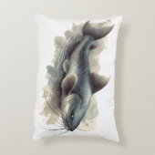 Watercolor Series: Catfish Dekokissen (Rückseite(Vertikal))