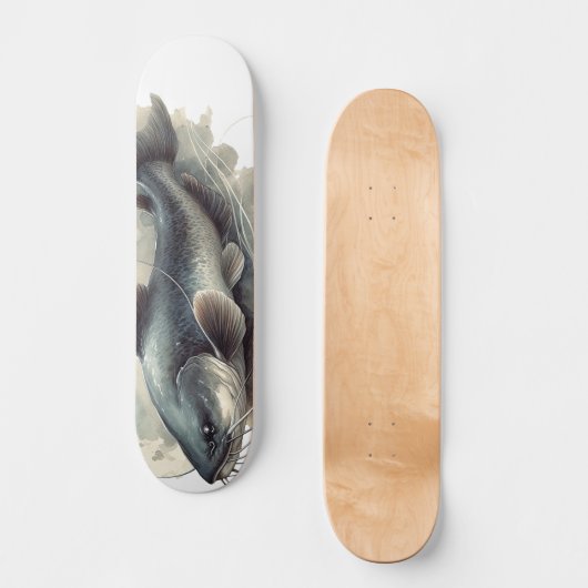 Watercolor Series: Catfish Skateboard (Vorderseite)