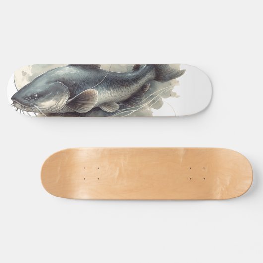 Watercolor Series: Catfish Skateboard (Horizontal)