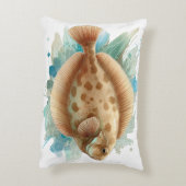 Watercolor Series: Flounder/Flatfish Dekokissen (Rückseite(Vertikal))