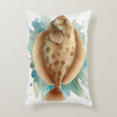 Watercolor Series: Flounder/Flatfish Dekokissen (Vorderseite(Vertikal))