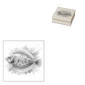 Watercolor Series: Flounder/Flatfish Gummistempel (Stempel)