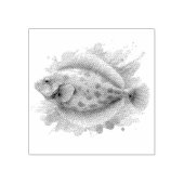 Watercolor Series: Flounder/Flatfish Gummistempel (Prägung)
