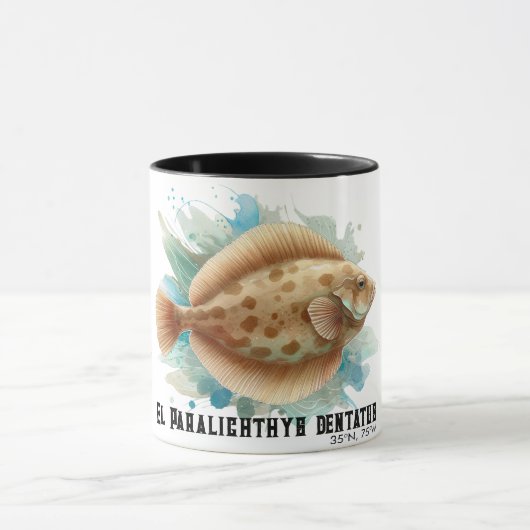 Watercolor Series: Flounder/Flatfish Tasse (Zentrum)