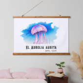 Watercolor Series: Jellyfish 2 Wandteppich Mit Holzrahmen (Schlafzimmer)