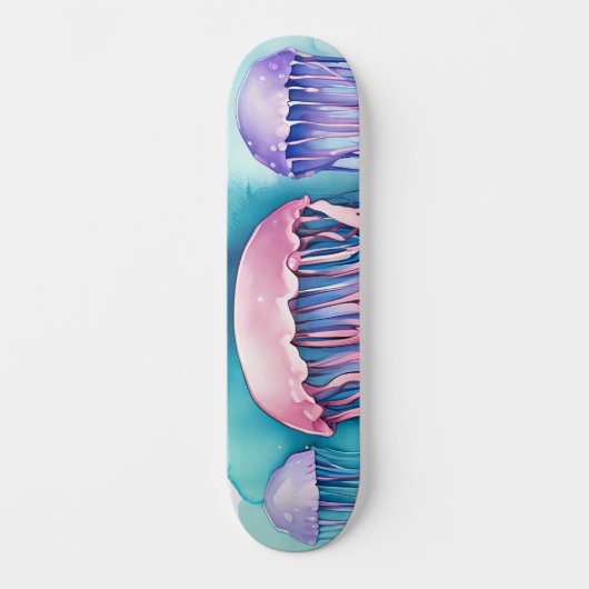 Watercolor Series: Jellyfish Skateboard (Vorderseite)