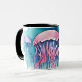 Watercolor Series: Jellyfish Tasse (Vorderseite Links)