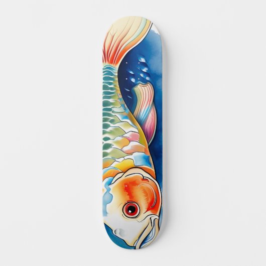 Watercolor Series: Koi Fish Skateboard (Vorderseite)