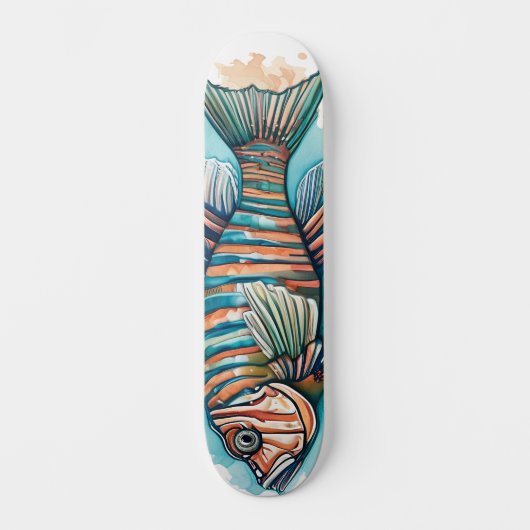 Watercolor Series: Lionfish Skateboard (Vorderseite)