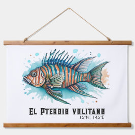 Watercolor Series: Lionfish Wandteppich Mit Holzrahmen