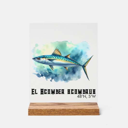 Watercolor Series: Mackerel Acrylschild (Vorderseite)