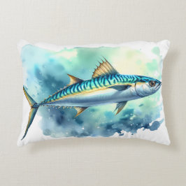 Watercolor Series: Mackerel Dekokissen