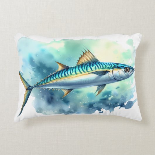 Watercolor Series: Mackerel Dekokissen (Vorderseite)
