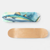Watercolor Series: Mackerel Skateboard (Horizontal)