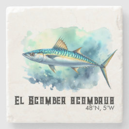 Watercolor Series: Mackerel Steinuntersetzer